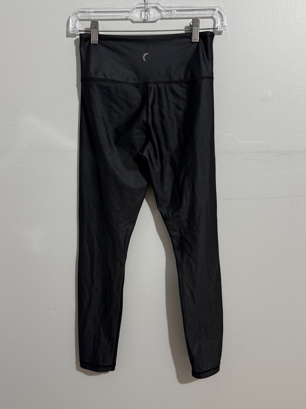 ZYIA Active Womens 4 Black High Shine Leggings Coated Look High Rise Active